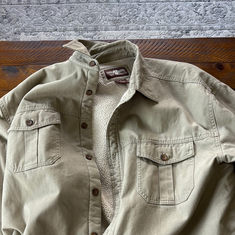 Levi's Khaki Sherpa-Lined Jacket XL - Picture 3 of 8